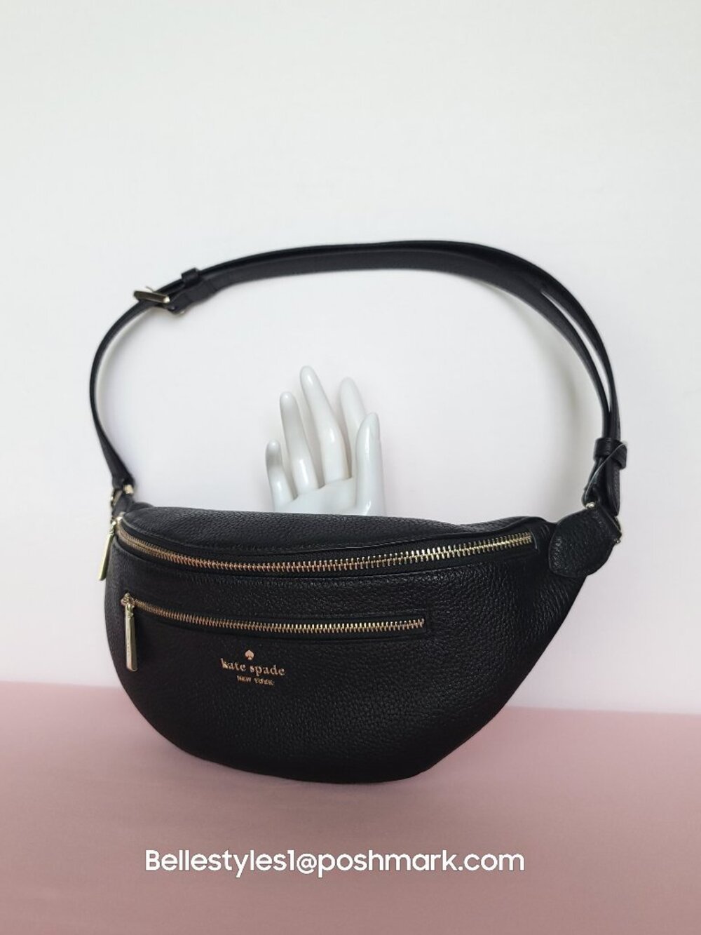 KATE SPADE Leila BELT Bag in Pebbled Leather – Black color⭐ - Picture 4 of 15